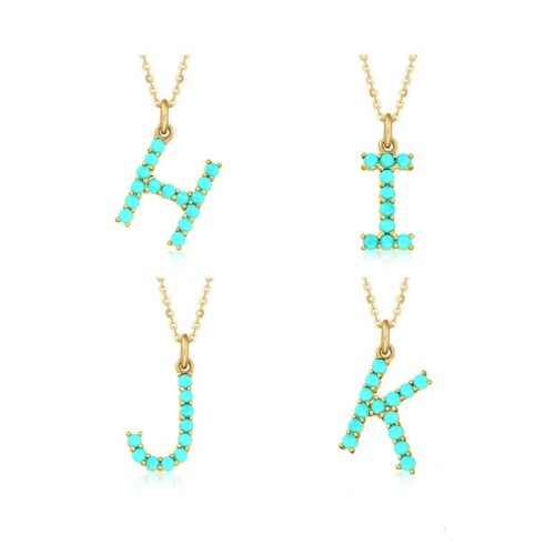 Kette Buchstabe mit Türkisanhänger