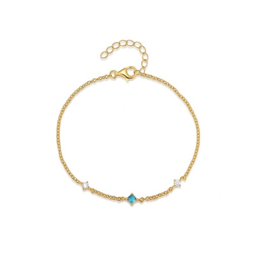 Damen Vergoldet Armband mit Türkis