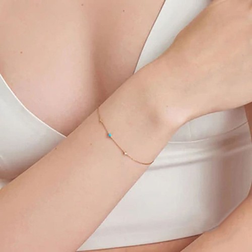 Damen Vergoldet Armband mit Türkis