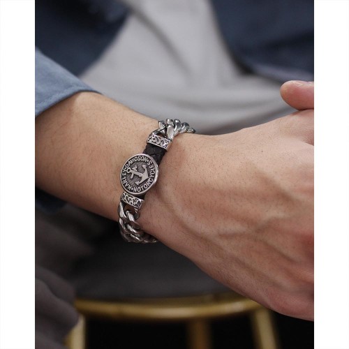 Cuban Link Armband Anker am Handgelenk