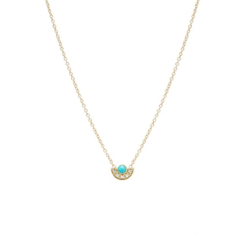 Jakobsmuschel Kette mit Türkis
