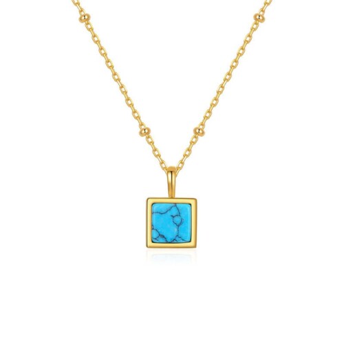Kette Damen mit Rechteckigem Türkis