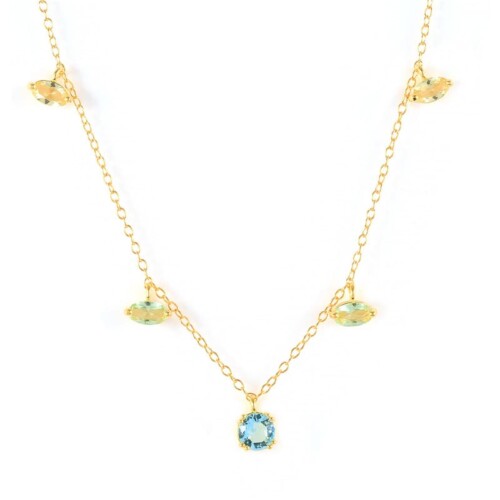 Choker Kette mit Peridot und Zirkon