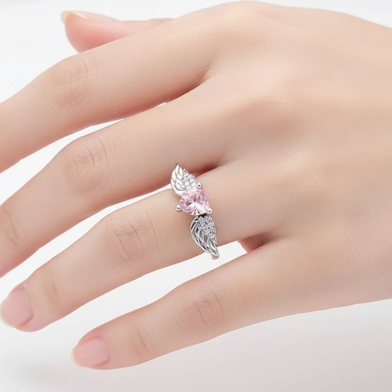 Damen Engelsrufer Ring mit Herz Zirkonia