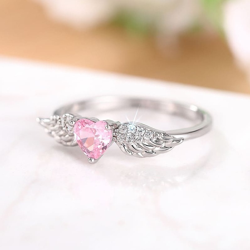 Damen Engelsrufer Ring mit Herz Zirkonia