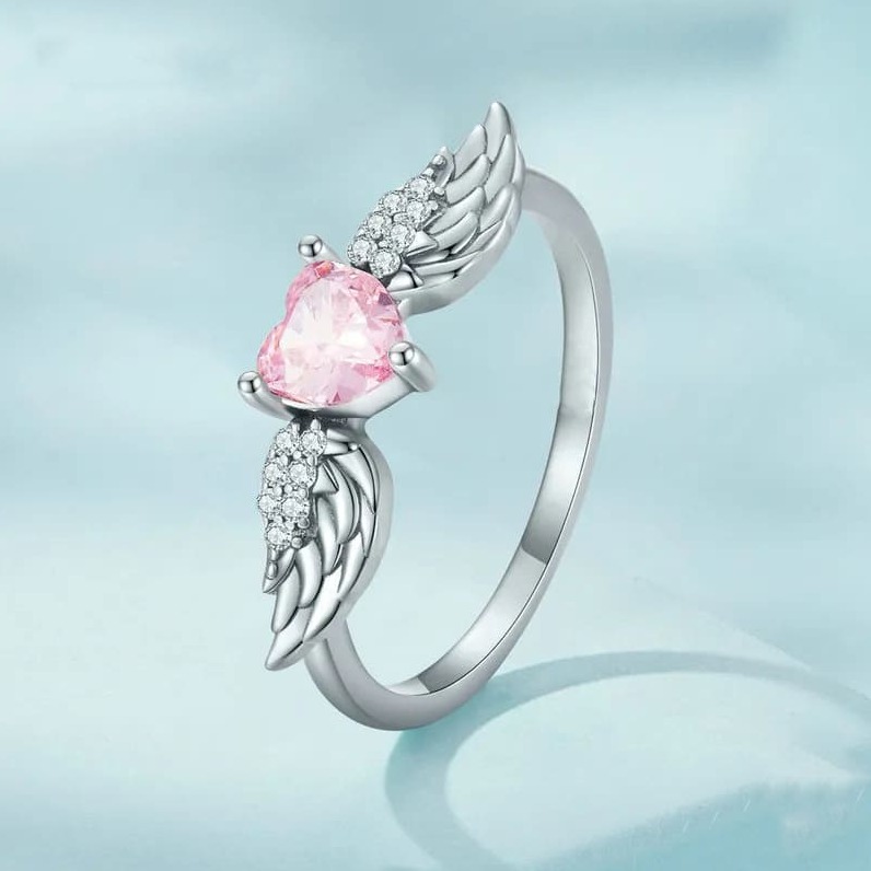 Damen Engelsrufer Ring mit Herz Zirkonia