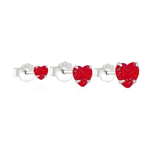 Herz Ohrringe Silber Set mit Zirkonia