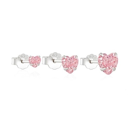 Herz Ohrringe Silber Set mit Zirkonia