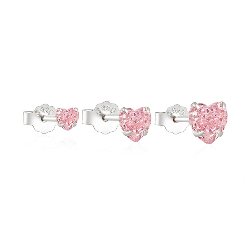 Herz Ohrringe Silber Set mit Zirkonia