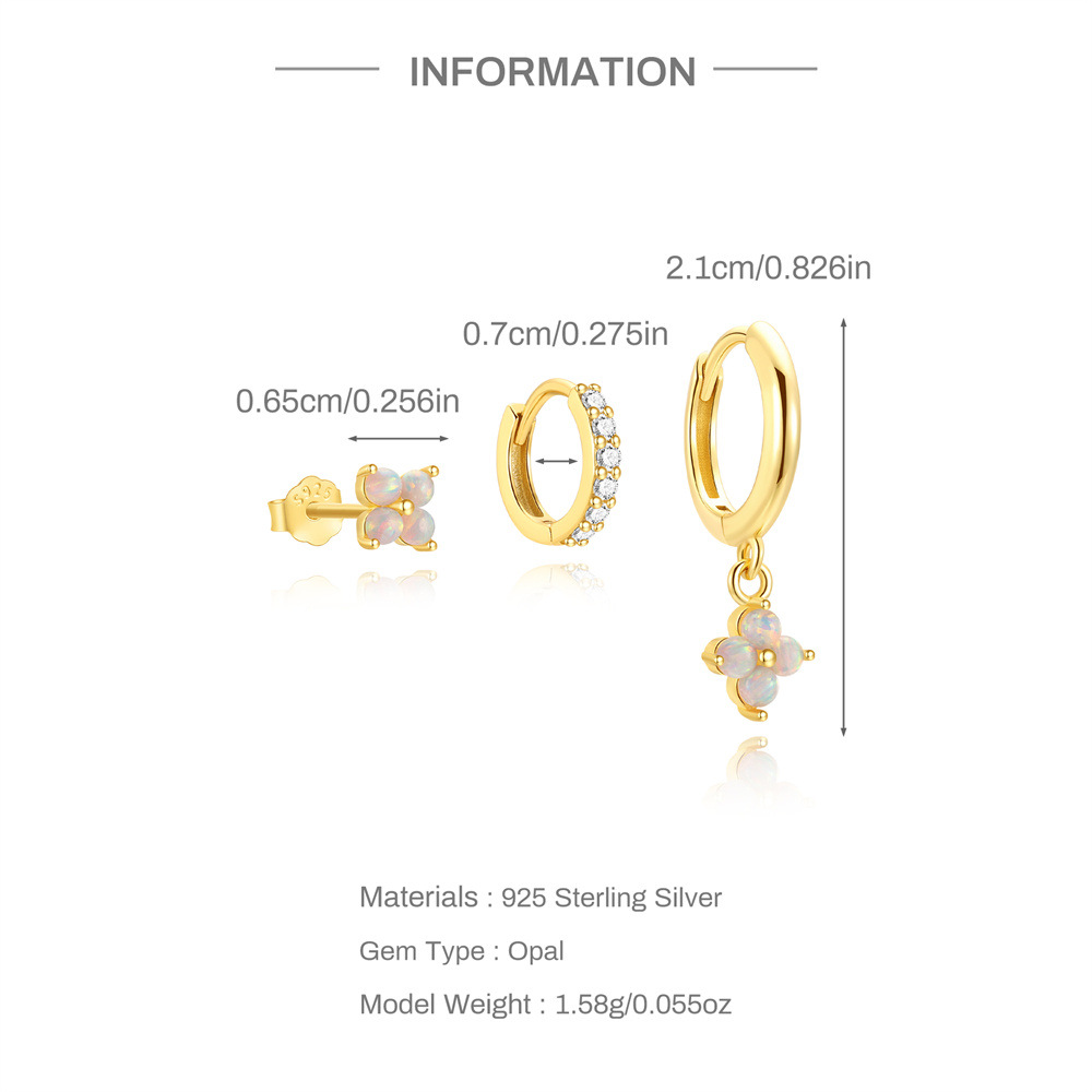 Damen Ohrringe Set mit Opal