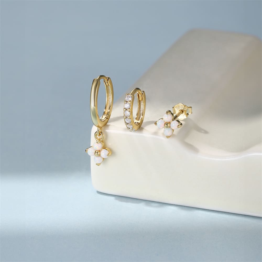 Damen Ohrringe Set mit Opal