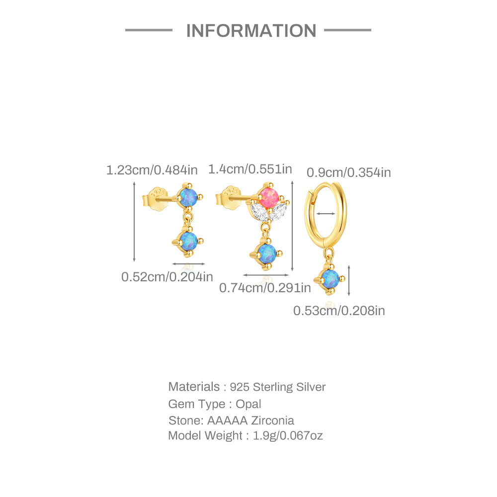 Ohrringe Creolen Set mit Opal