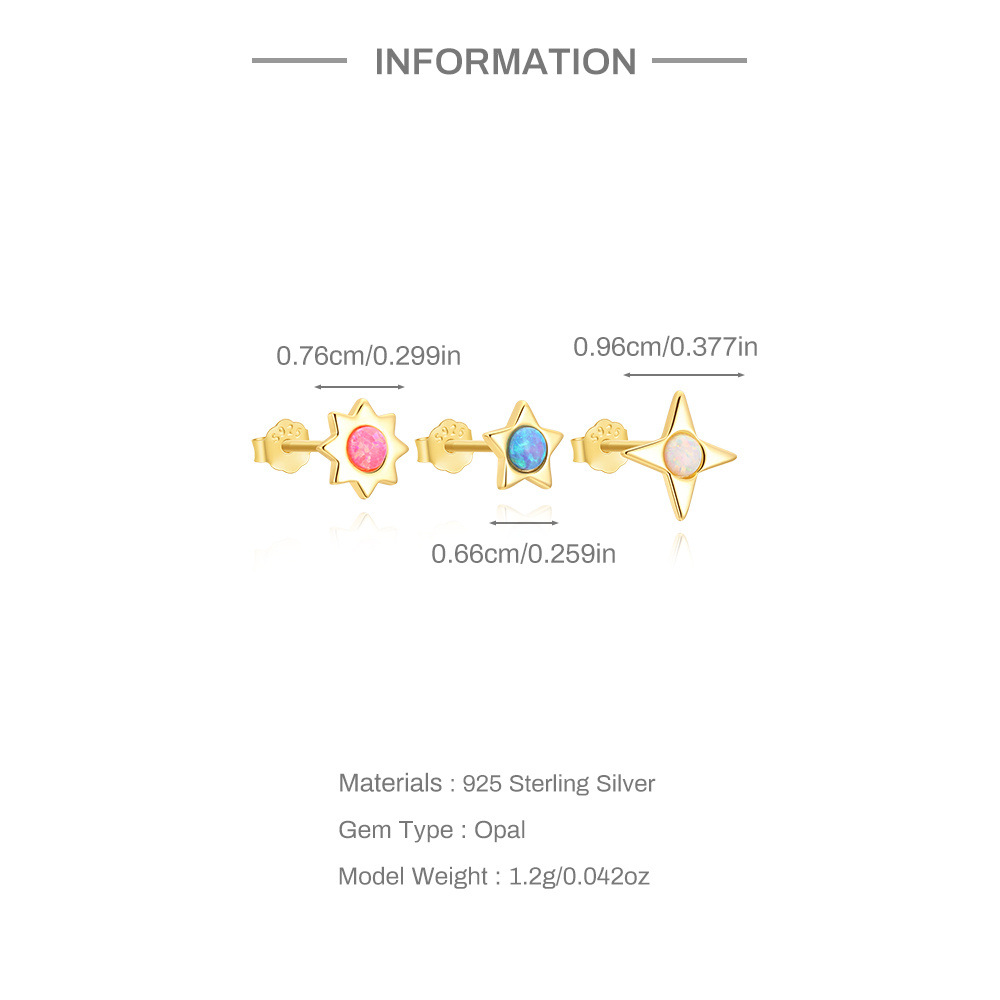 Frauen Ohrringe Stecker Set mit Opal