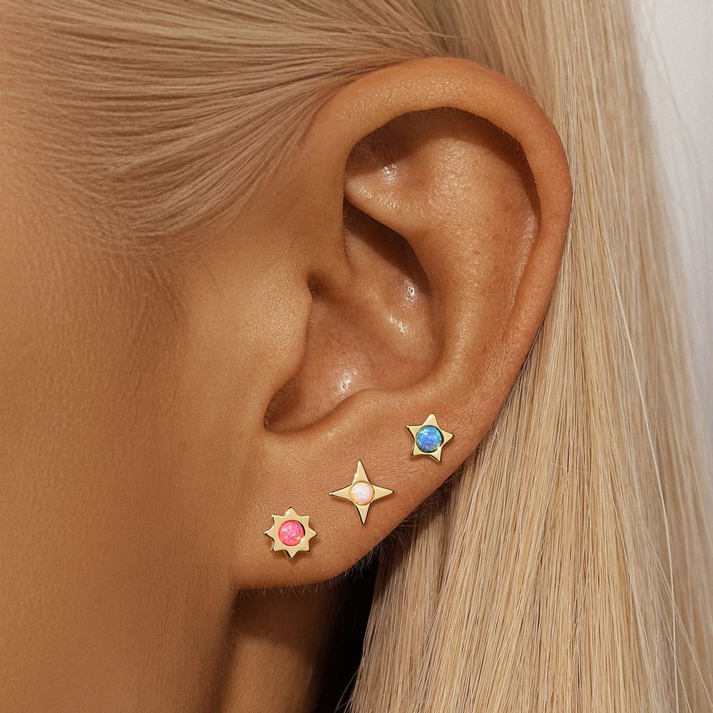Frauen Ohrringe Stecker Set mit Opal
