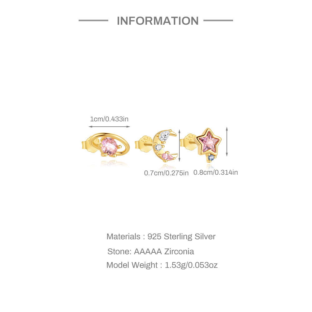Ohrringe Stecker Set mit Bunt Zirkonia