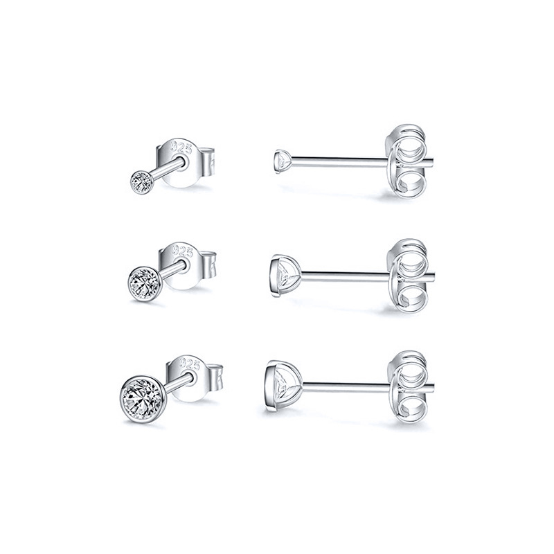 Zirkonia Ohrringe Stecker Set