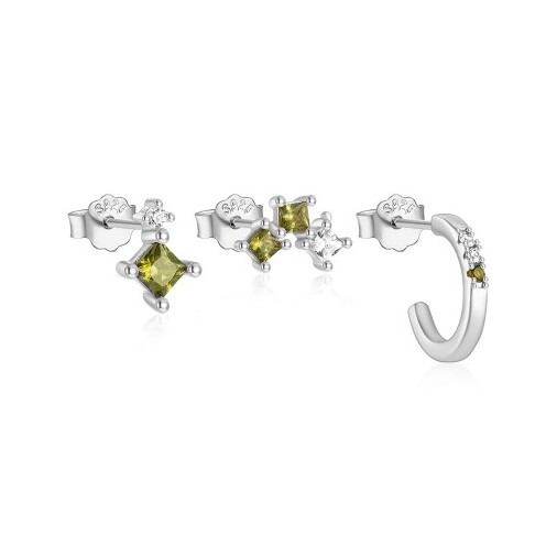 Silber Ohrstecker Set mit Zirkonia