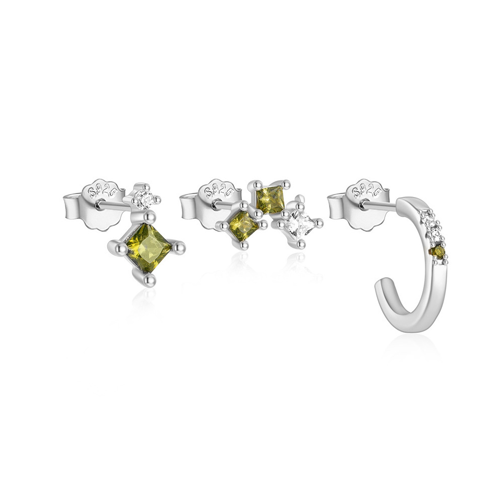Silber Ohrstecker Set mit Zirkonia