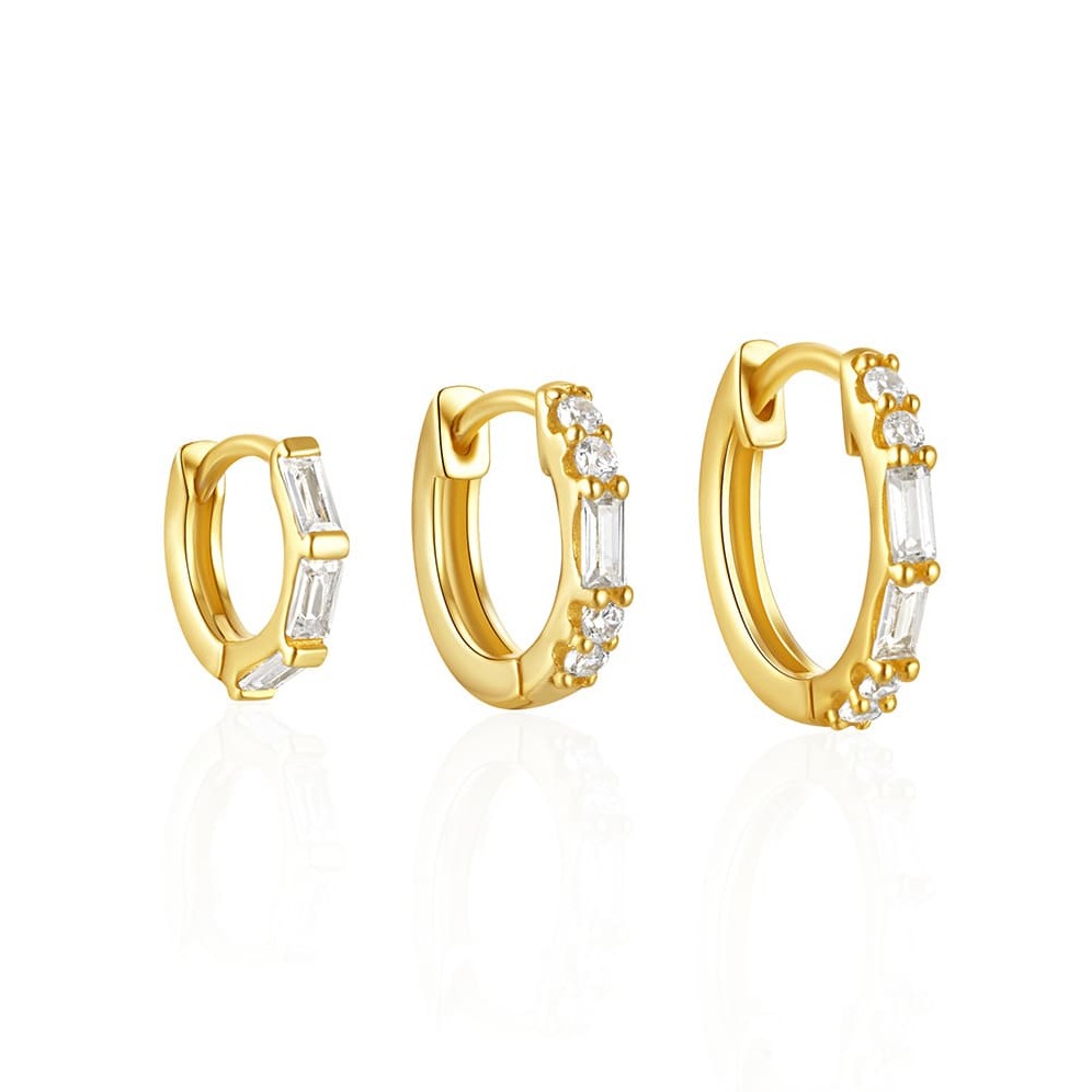 Silber Ohrringe Creolen Set