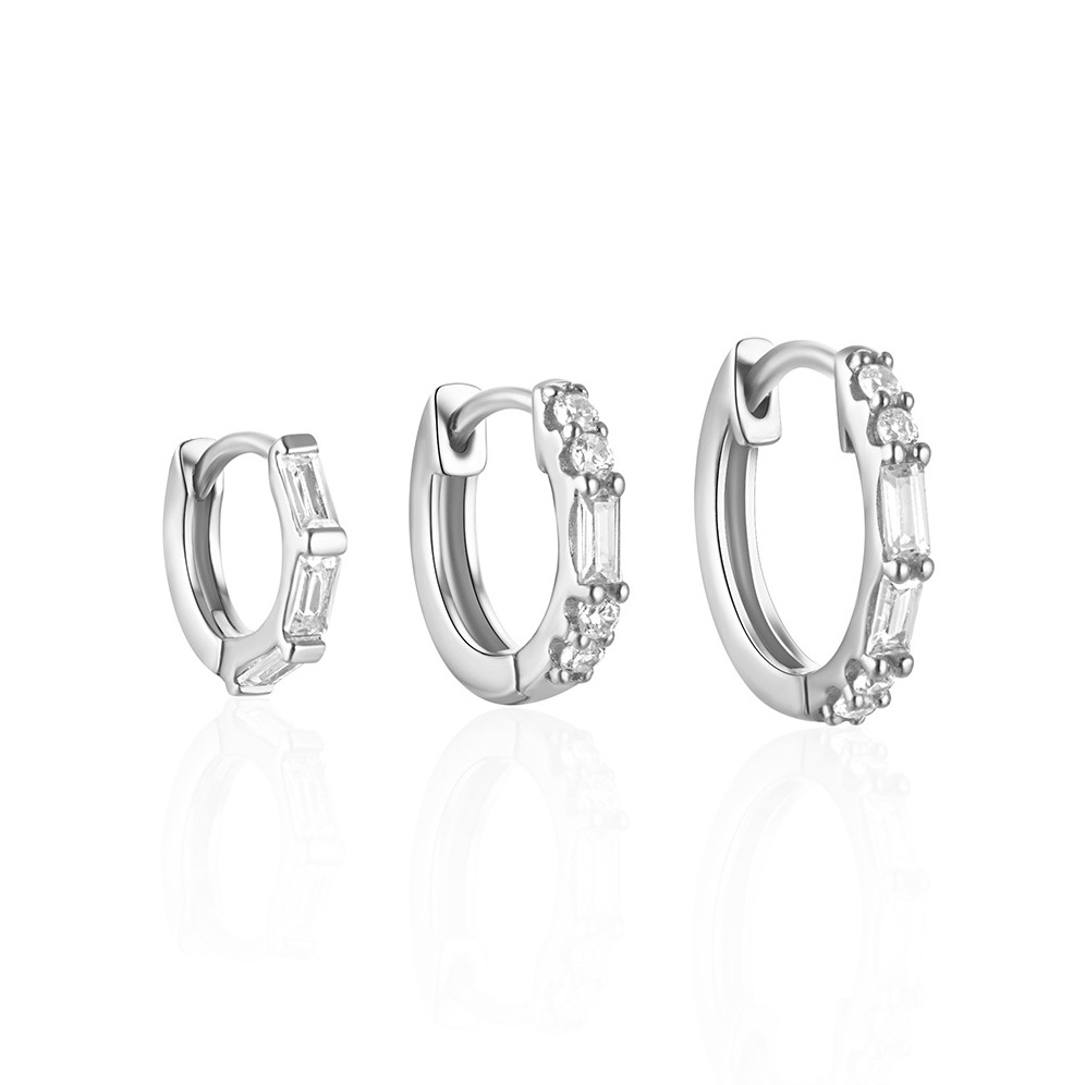 Silber Ohrringe Creolen Set