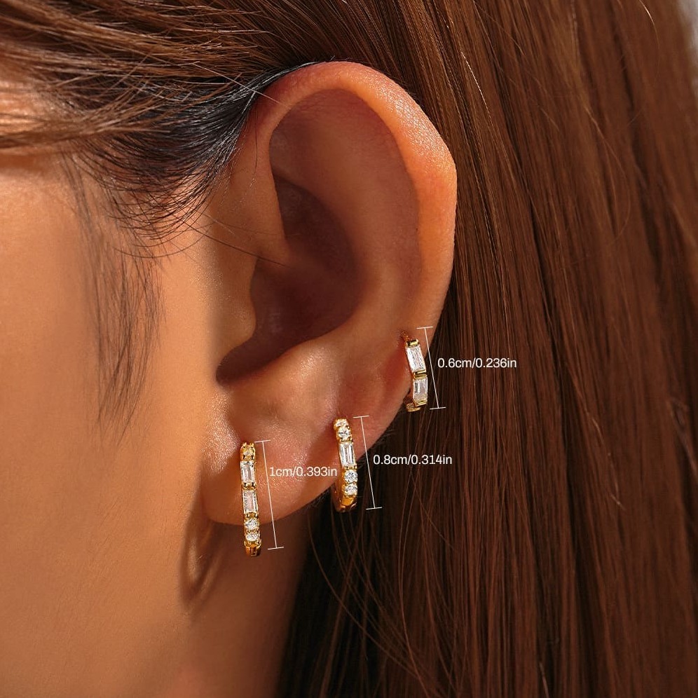 Silber Ohrringe Creolen Set