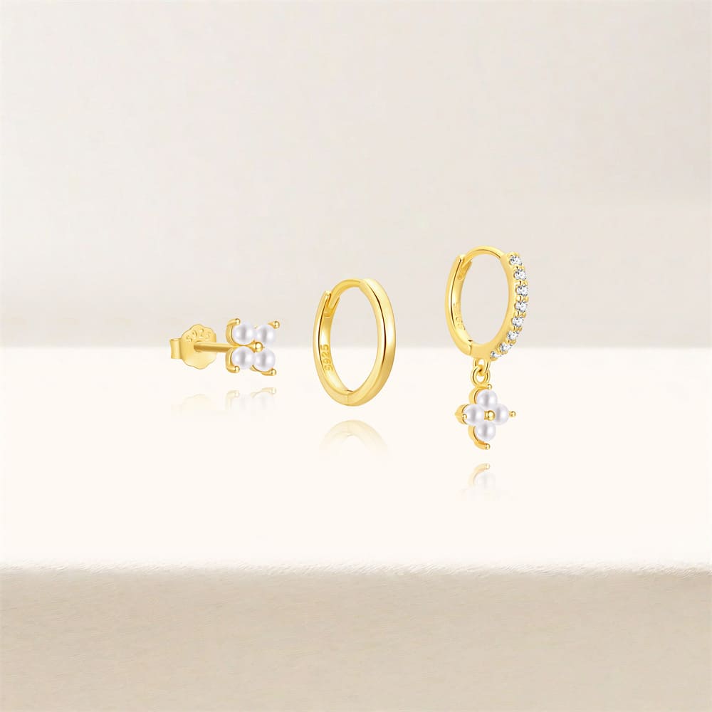 Ohrstecker Perlen Set für Damen