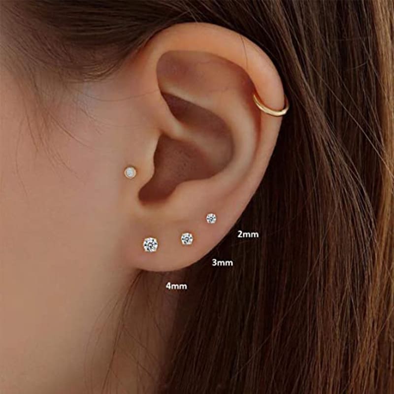 Zirkonia Ohrstecker Set für Damen