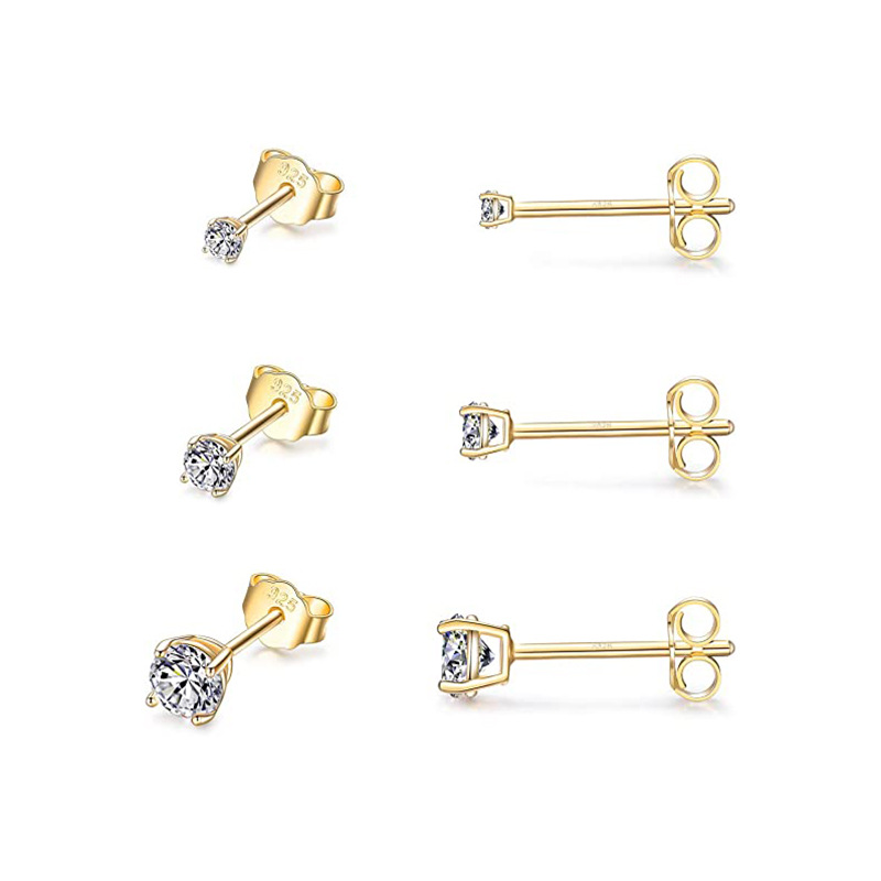 Zirkonia Ohrstecker Set für Damen