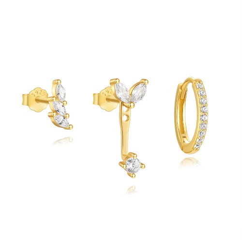 Zirkonia Ohrstecker Set für Frauen