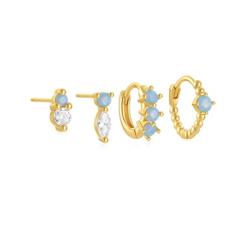 Damen Zirkonia Ohrstecker 4er Set