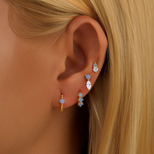 Damen Zirkonia Ohrstecker 4er Set