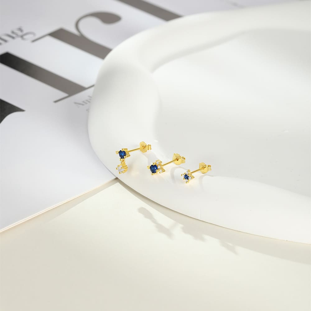 Ohrstecker Set mit Blaue Zirkonia
