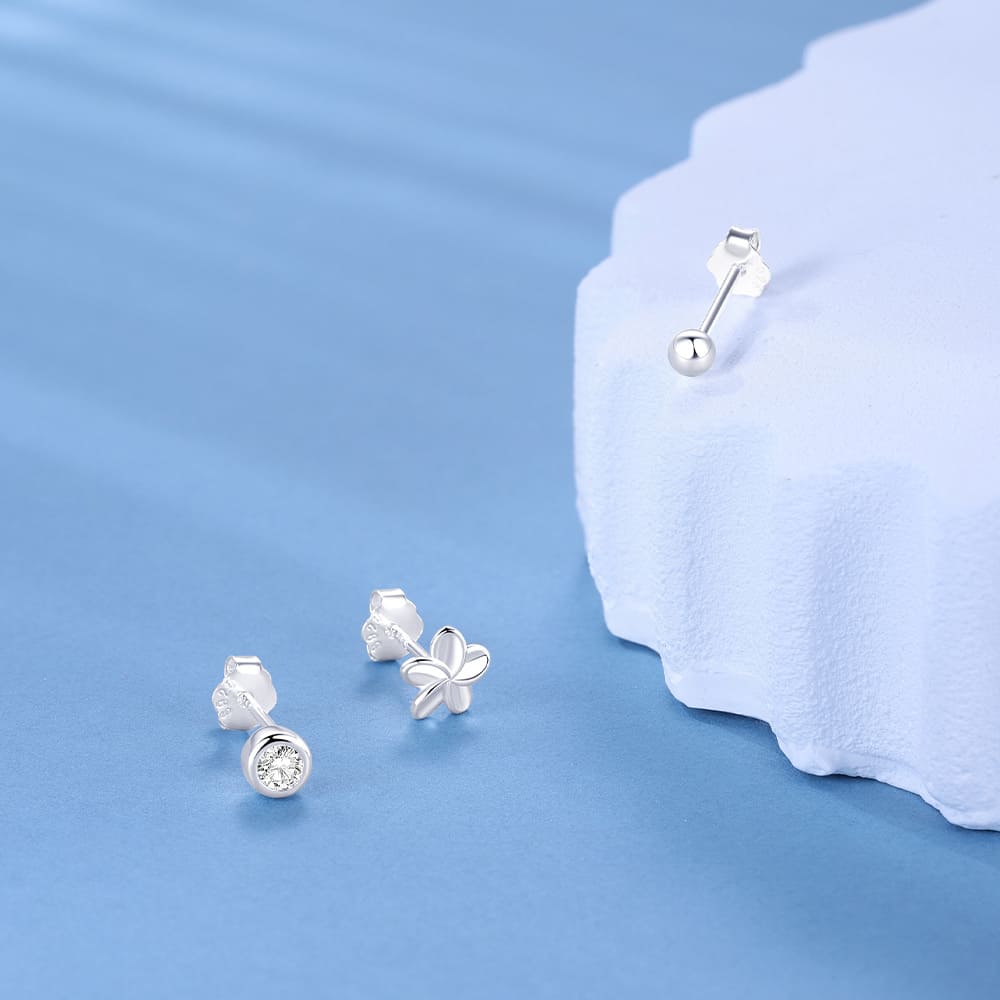 Silber Ohrstecker Set für Damen