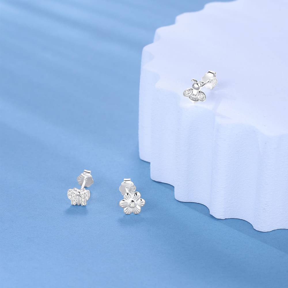Schmetterling Ohrstecker Set Aus Silber