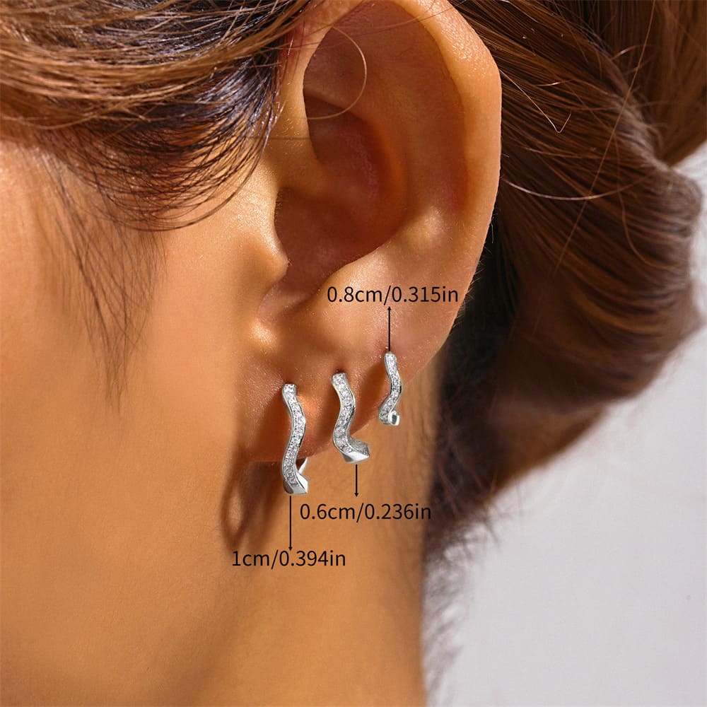 Gedrehte Ohrringe Set mit Zirkonia