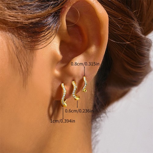 Gedrehte Ohrringe Set mit Zirkonia