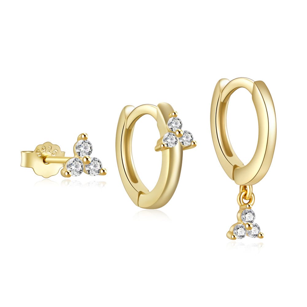 Ohrringe Creolen Set mit Zirkonia