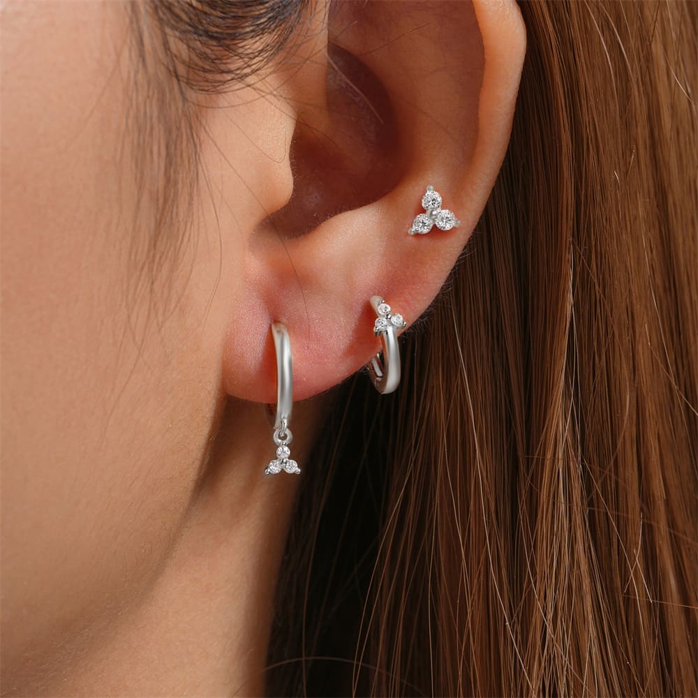 Ohrringe Creolen Set mit Zirkonia