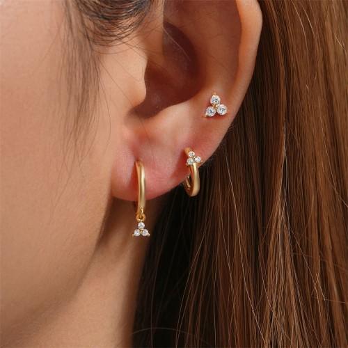 Ohrringe Creolen Set mit Zirkonia