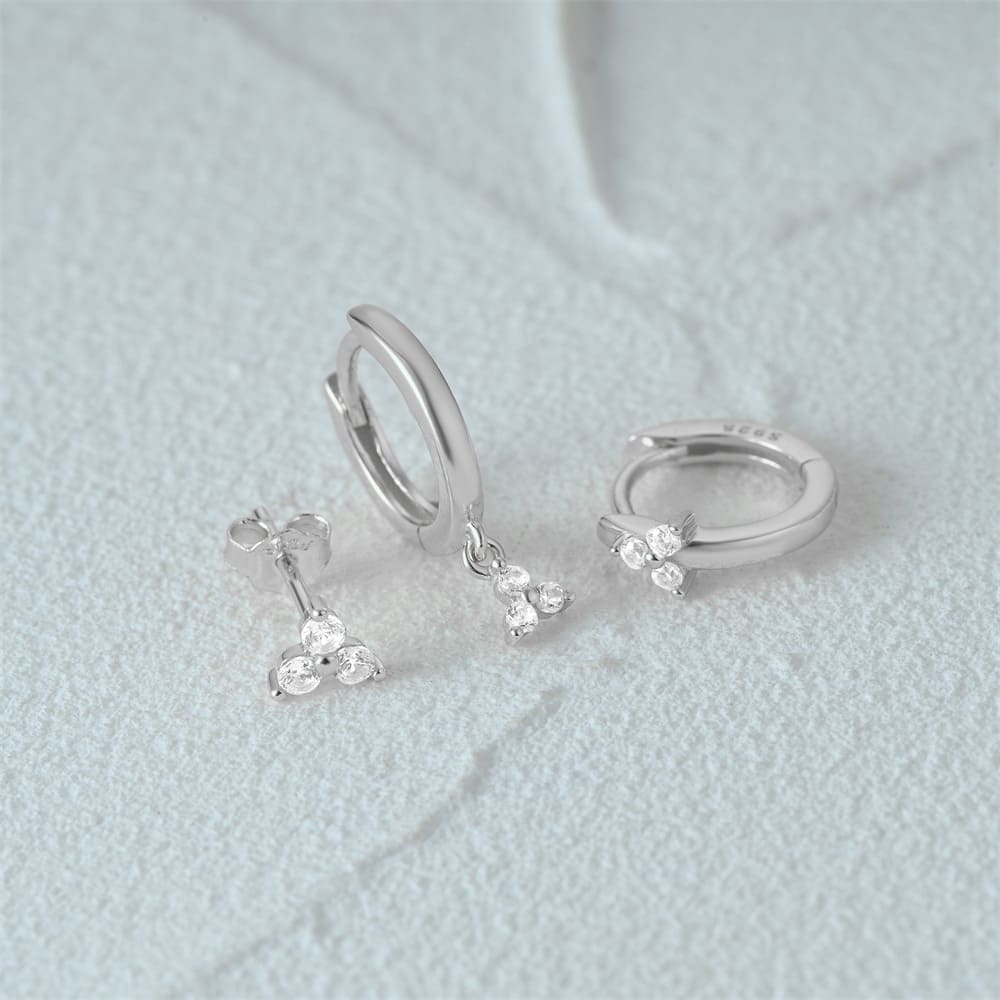 Ohrringe Creolen Set mit Zirkonia