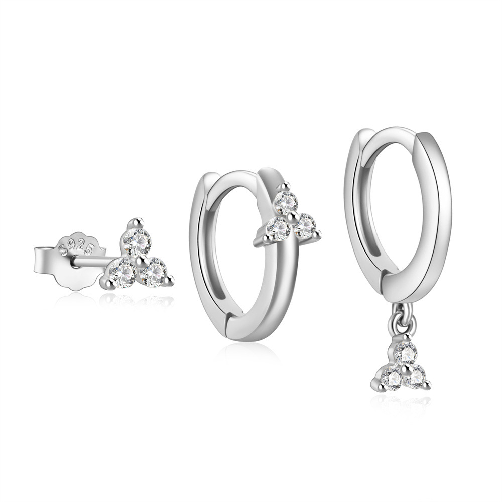 Ohrringe Creolen Set mit Zirkonia