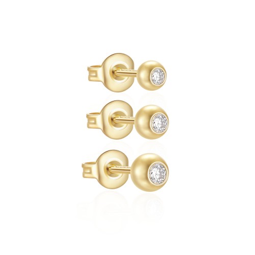 Damen Ohrstecker Set mit Zirkonia