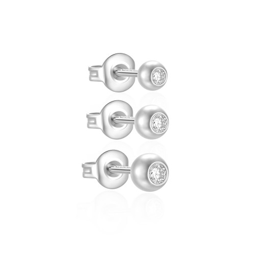 Damen Ohrstecker Set mit Zirkonia