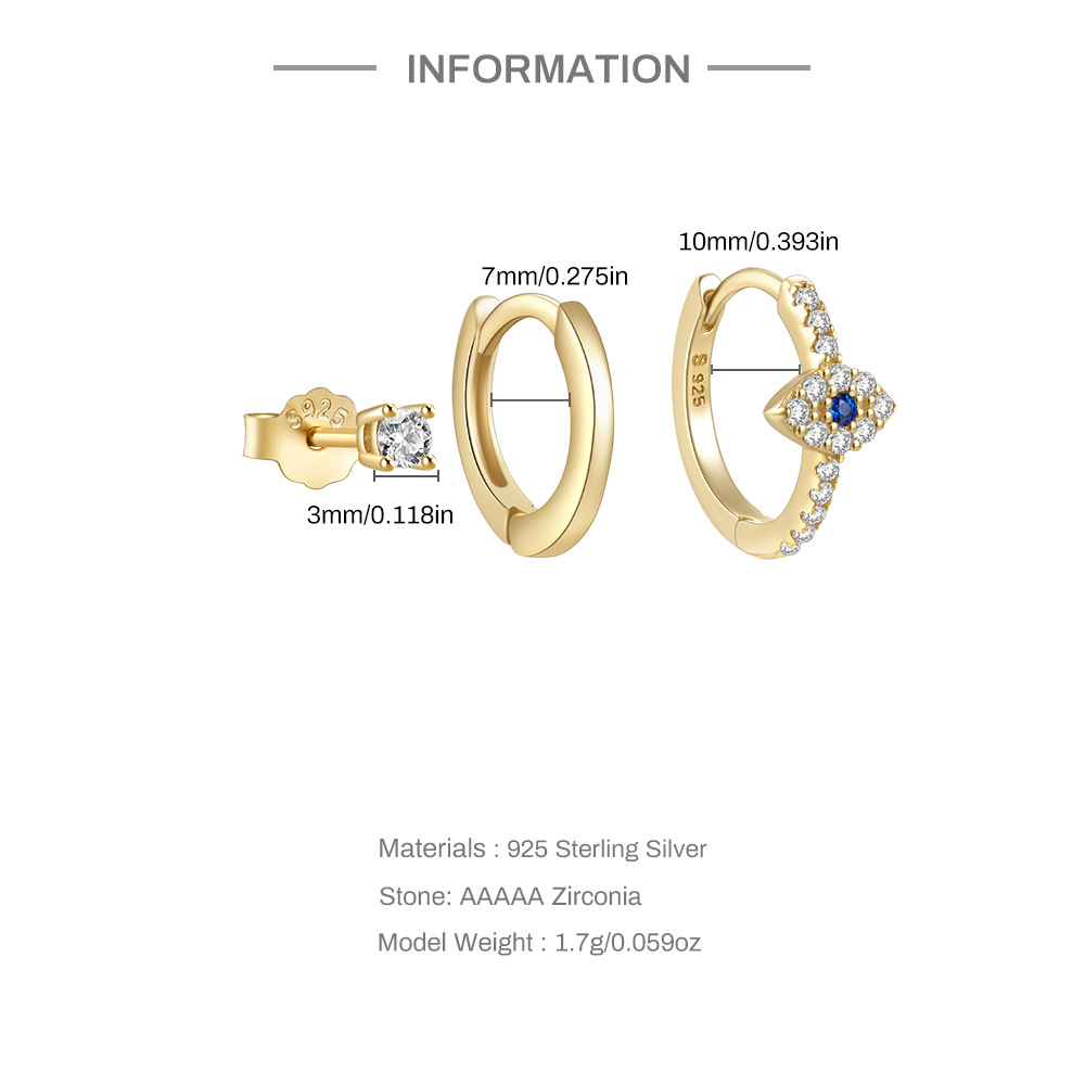Auge Ohrringe Set mit Zirkonia