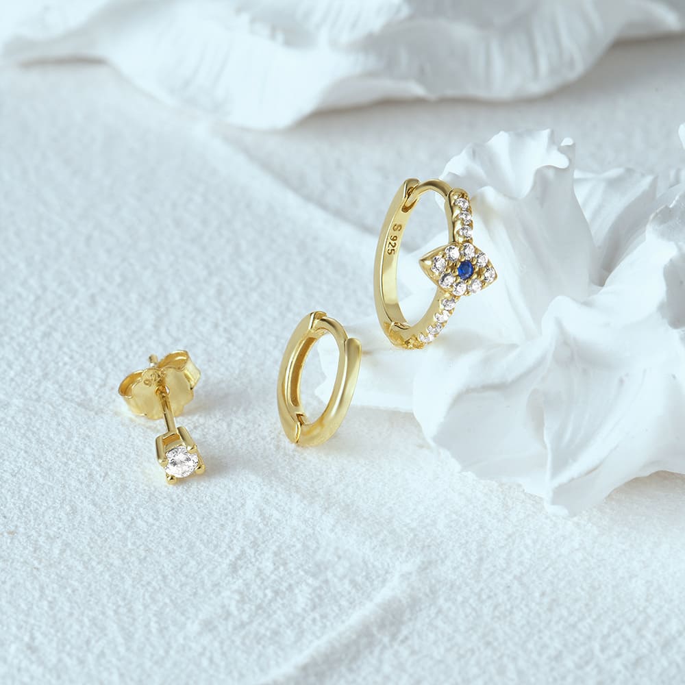 Auge Ohrringe Set mit Zirkonia