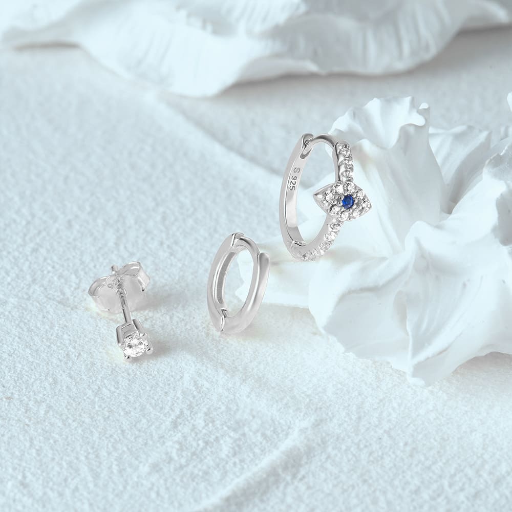 Auge Ohrringe Set mit Zirkonia