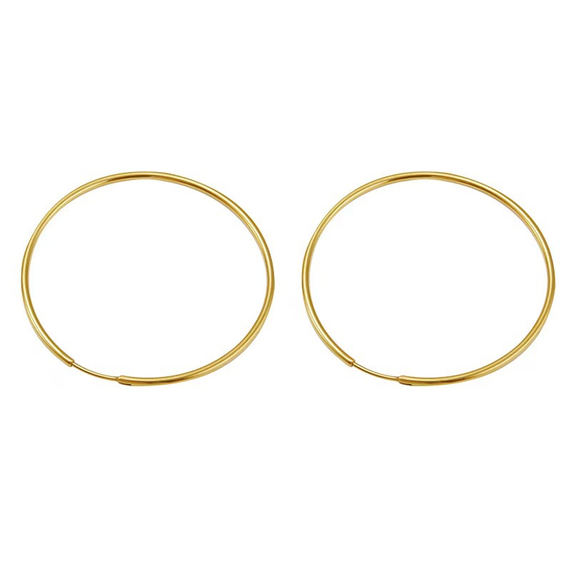 Medizinische Große Endlos-Creolen aus 316L Chirurgenstahl in Gold
