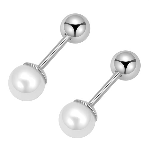 Medizinische Perlen-Ohrstecker aus 316L Chirurgenstahl mit Kugel-Verschluss