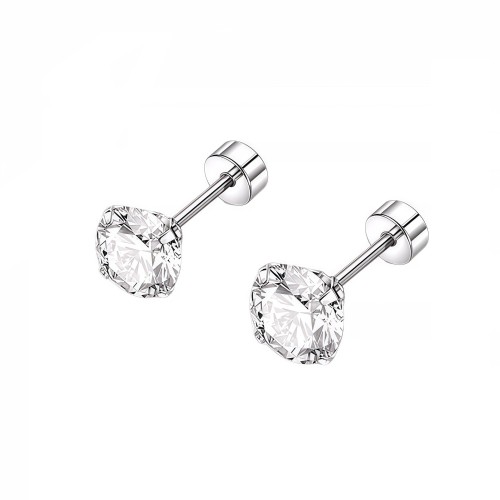 Medizinische Zirkonia-Ohrstecker aus 316L Chirurgenstahl – Unisex