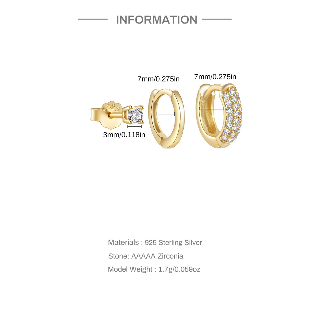 Zirkonia Ohrringe Set für Damen